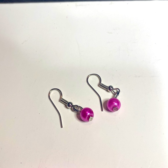 KIDS COLLECTION PINK 3 PIECE PEARL NECKLACE EARRING BRACELETS SET NEW - Picture 7 of 7